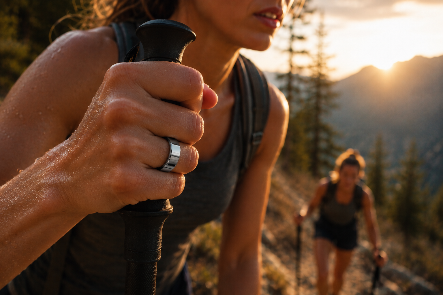 Trainer wearing the Herz P1 Smart Ring outdoors